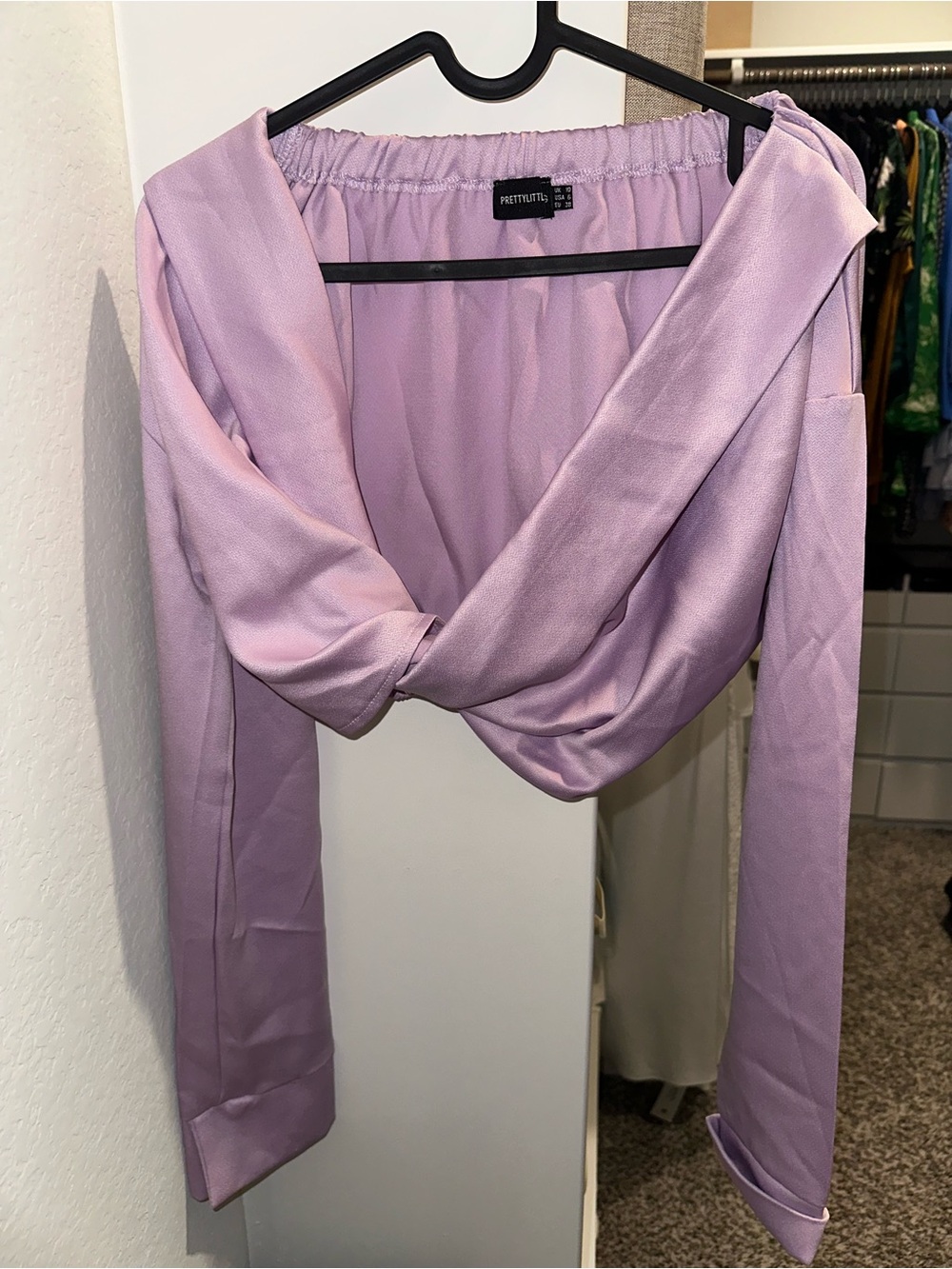 PrettyLittleThing Pastel Lilac Elastic Waist Top